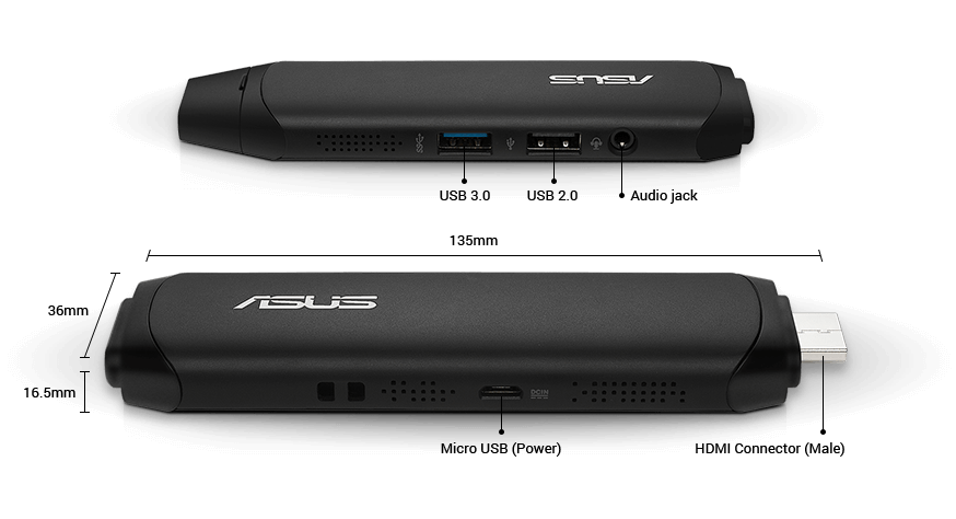 ASUS VivoStick TS10 - HDMI端子挿入型スティックPC｜テックウインド