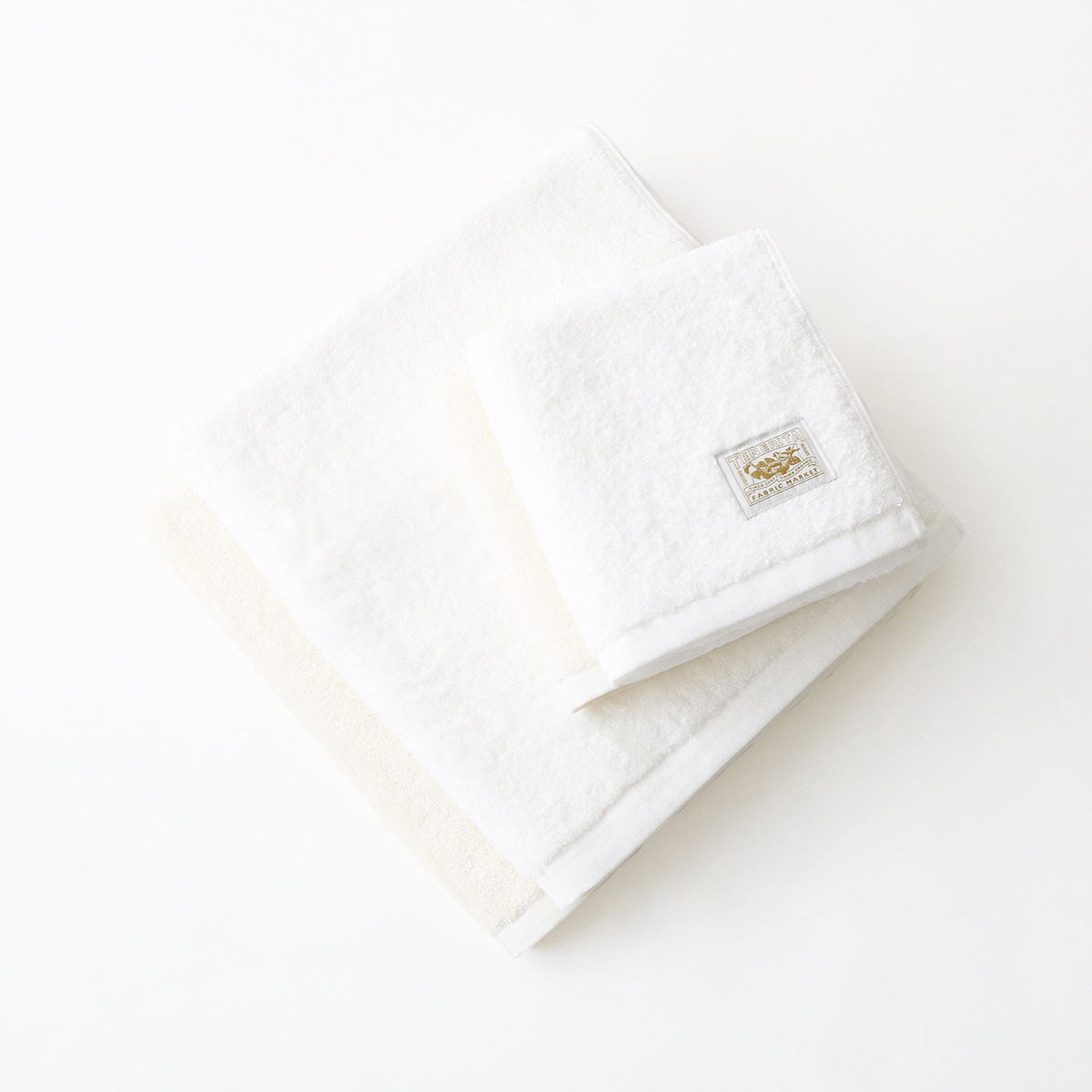 超甘撚りバスタオルロング2枚・フェイスタオル2枚セット(生成