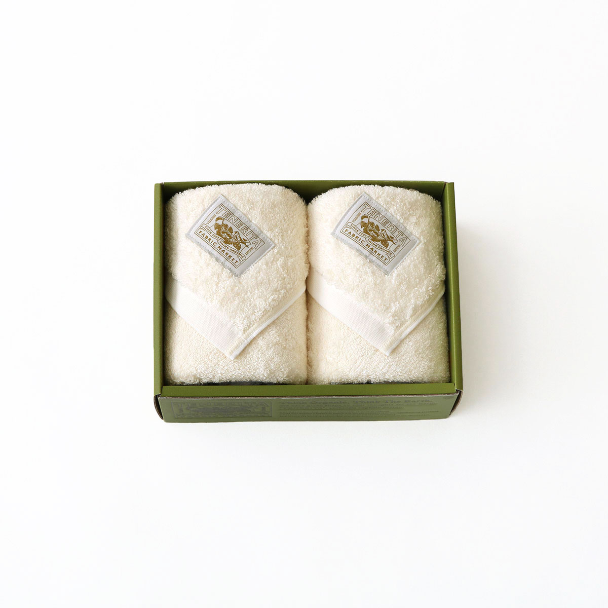 超甘撚り フェイスタオル2枚セット(生成)(FREE 生成): ギフトセット