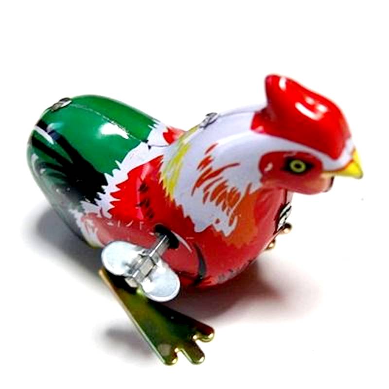 ぜんまい仕掛けブリキ動物「ニワトリ」 - 横浜中華街天宝堂本店