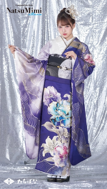 MINAMIちゃん着用“NatsuMimi”の振袖-紫|ハタチ記念の新作振袖ご紹介 NAT-
