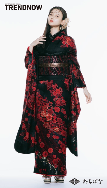 菊池日菜子 ×TRENDNOW（トレンドナウ）の振袖-黒|ハタチ記念の新作振袖ご