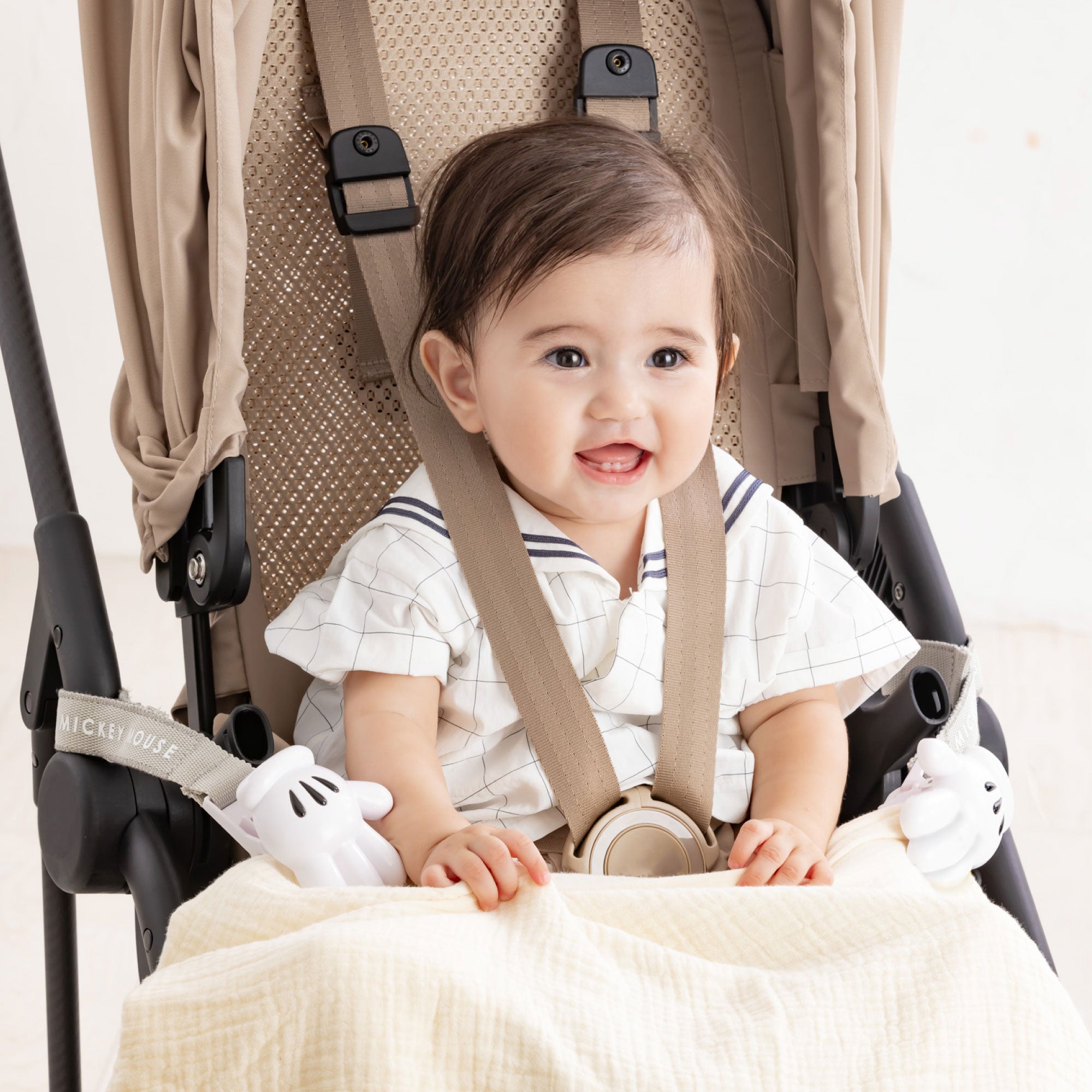 ブランケットクリップ グレー ミッキーマウス ｜ベビー・赤ちゃん向け