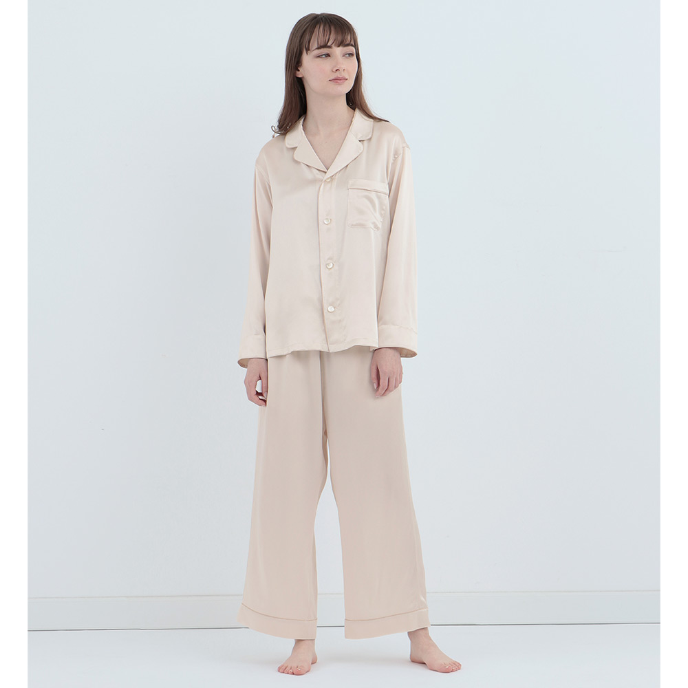 シルクパジャマ パールホワイト セットアップ S→LL | 商品詳細