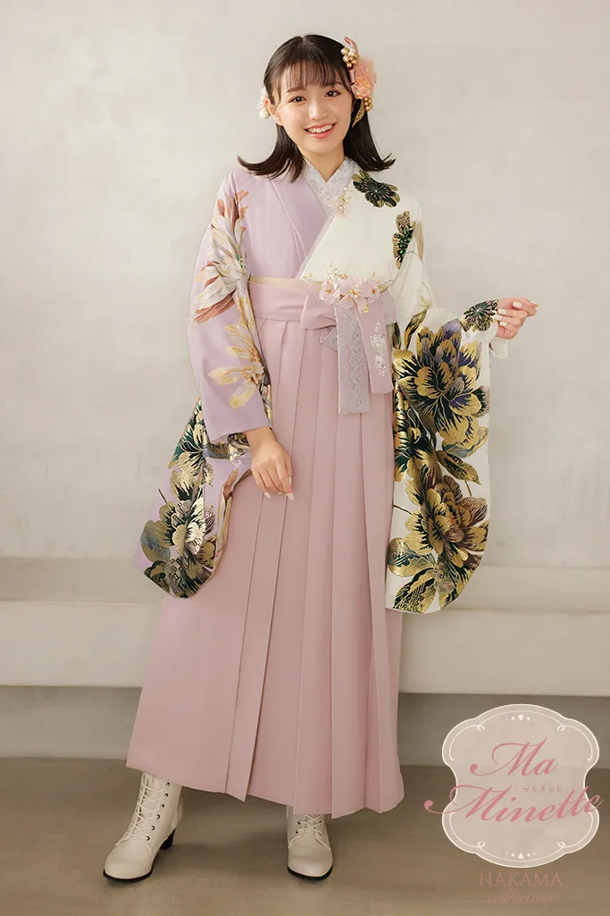 くすみカラー古典 くすみピンク/白 バイカラー 香音(かのん)ちゃん