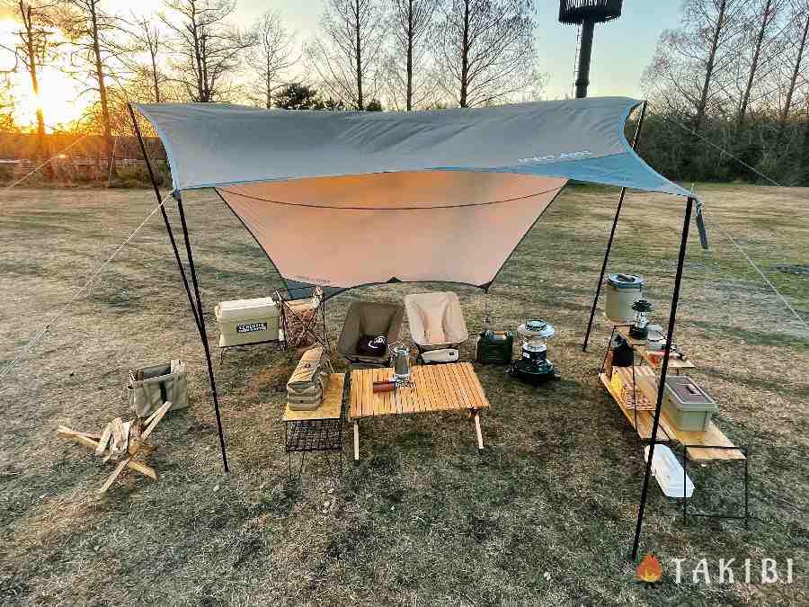 UNIFLAME(ユニフレーム)】REVOタープⅡ｜左右非対称の変則的なタープ
