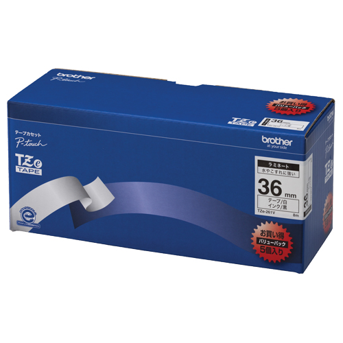 たのめーる】ブラザー ピータッチ TZeテープ ラミネートテープ 36mm 白