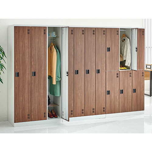 たのめーる】エランサ スチールロッカー 3人用 ダイヤル錠 扉:ブラウン