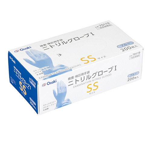 たのめーる】オオサキメディカル オオサキ ニトリルグローブI ブルー