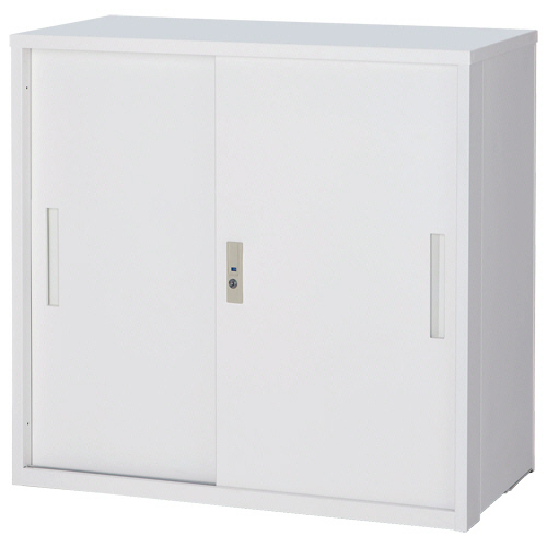 たのめーる】YAMAZEN 折りたたみ式スチールキャビネット 両開き 上置き