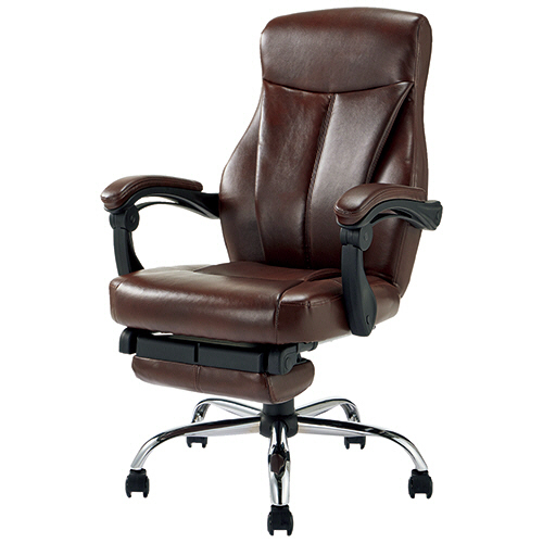 たのめーる】不二貿易 リクライニングチェア ゼクス 肘付 ブラウン C