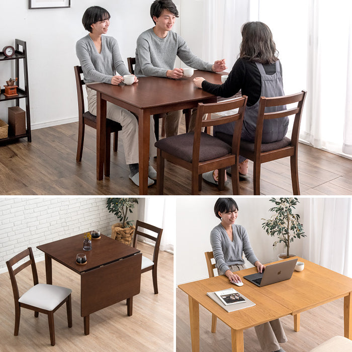 幅75-120cm］バタフライダイニングテーブルセット 2人掛け 伸長式