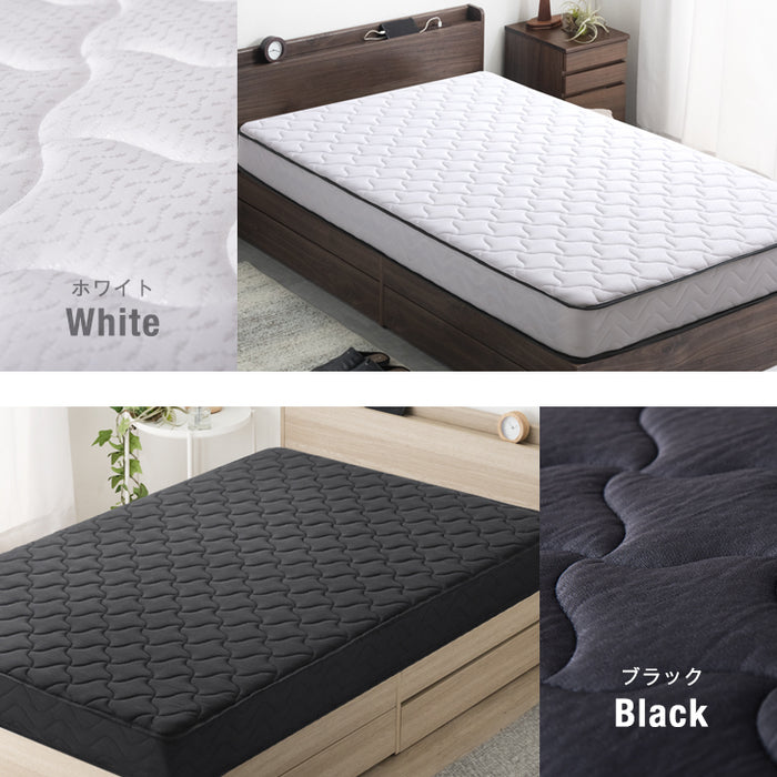 ダブル] 収納付きベッド ポケットコイルマットレス付き スマホスタンド