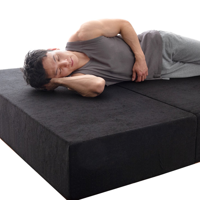 セミダブル］男の高反発 マットレス 極厚20cm 竹炭 消臭 3つ折り 高