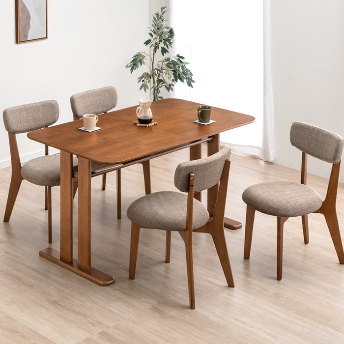 幅135］4人掛け ダイニングテーブル5点セット チェア 長方形 木製 北欧