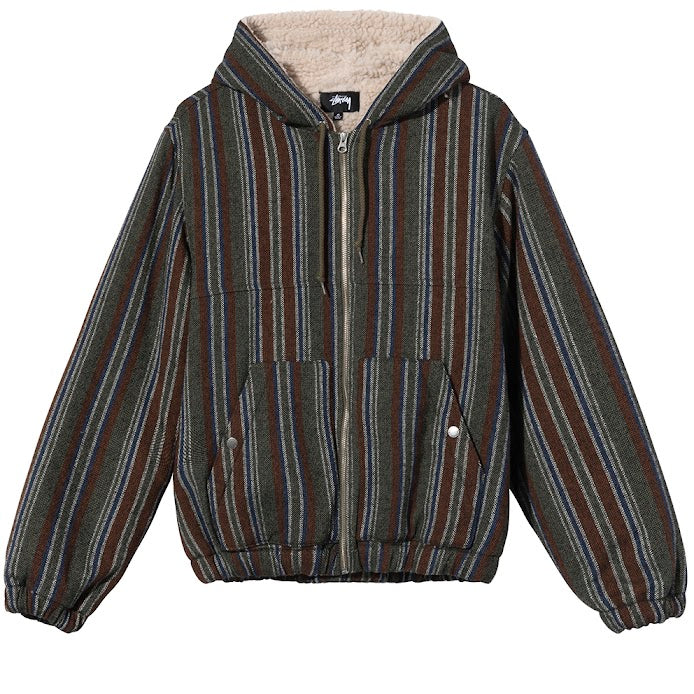 STÜSSY WOOL STRIPE WORK JACKET // OLIVE – Collateral