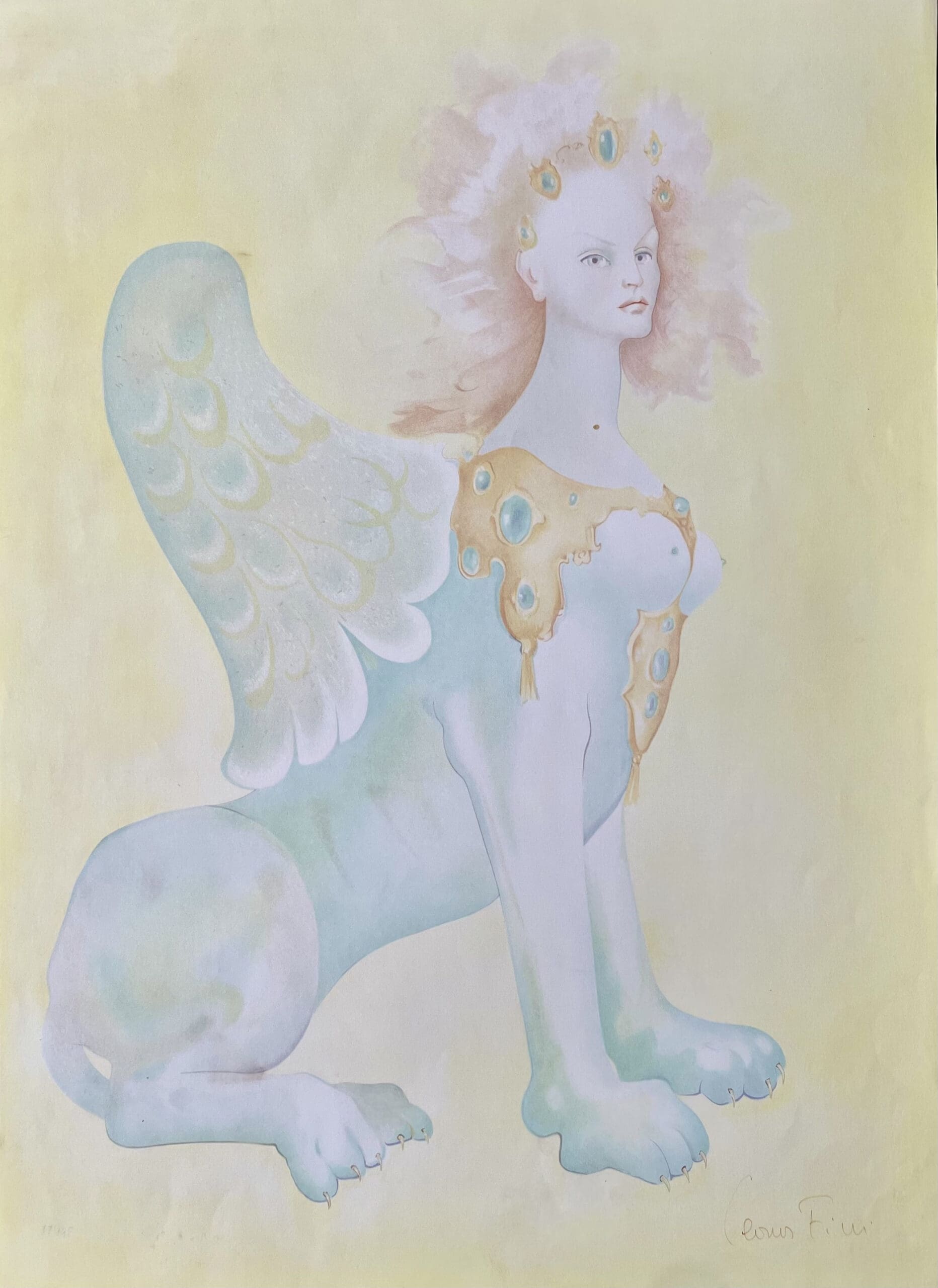 レオノール・フィニ作「スフィンクス・アリエネ」リトグラフ - 署名