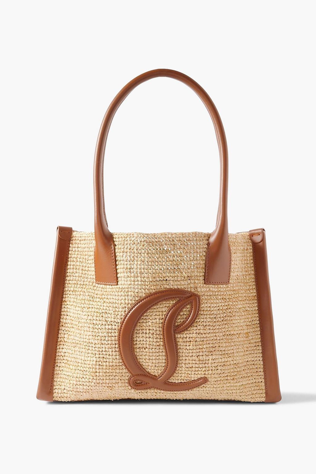 CHRISTIAN LOUBOUTIN By My Side small leather-trimmed raffia tote
