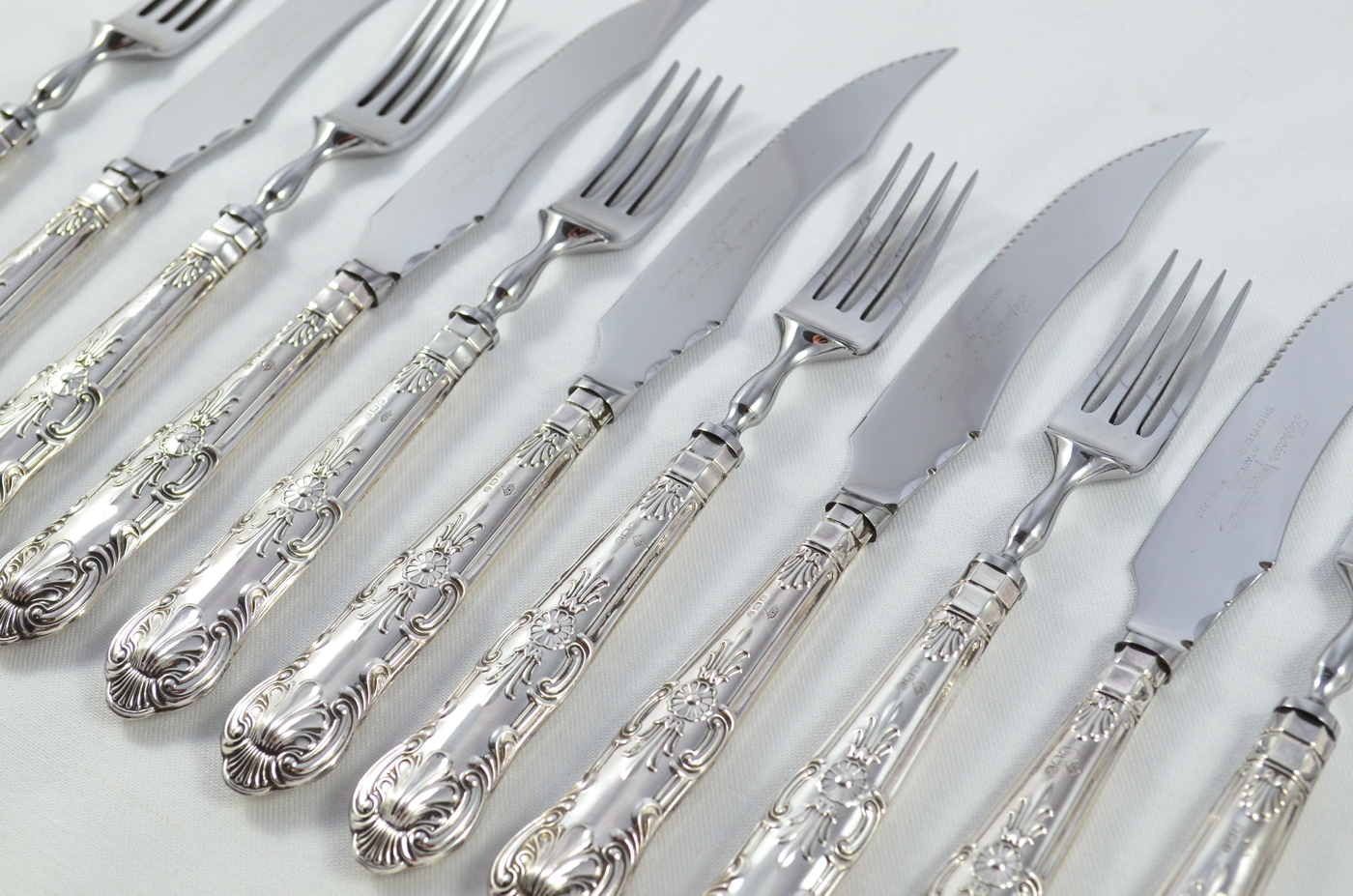 Harrison Brothers Sheffield Set Of 6 Sterling Silver Steak Knives