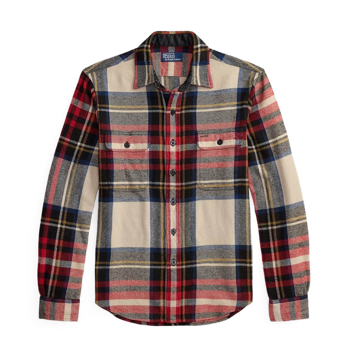 Polo Ralph Lauren Classic Fit Plaid Flannel Workshirt Cream / Red