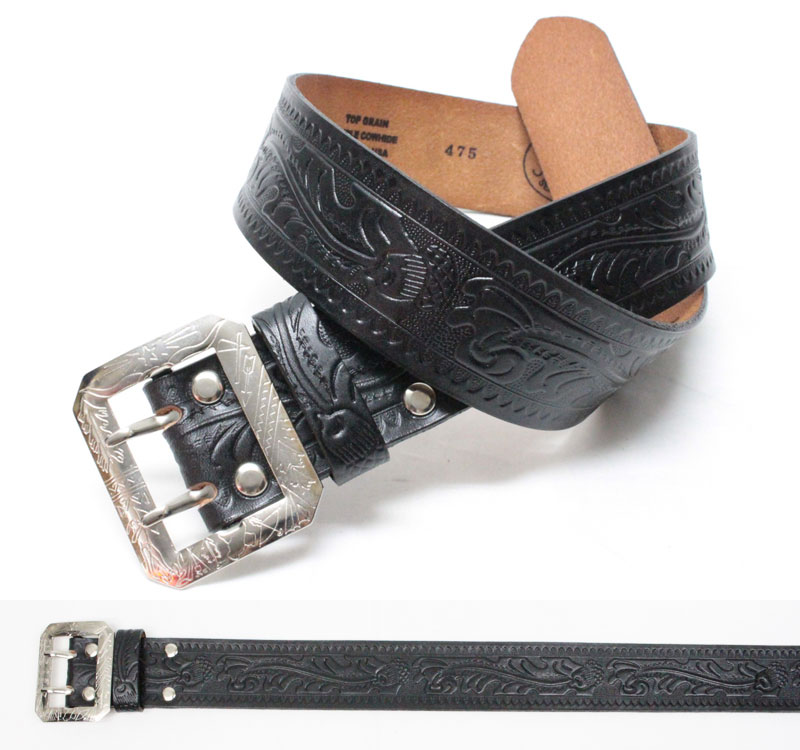 ACE WESTERN BELTS 【Style No. 900B DOUBLE PIN BUCKLE ＜BLACK