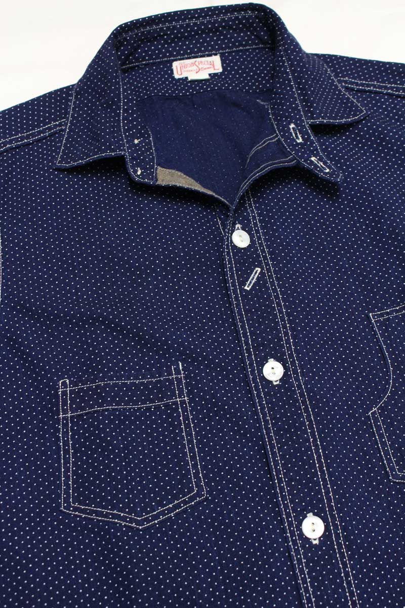 フリーホイーラーズ 【コンダクターシャツ ＜インディゴ ポルカドット