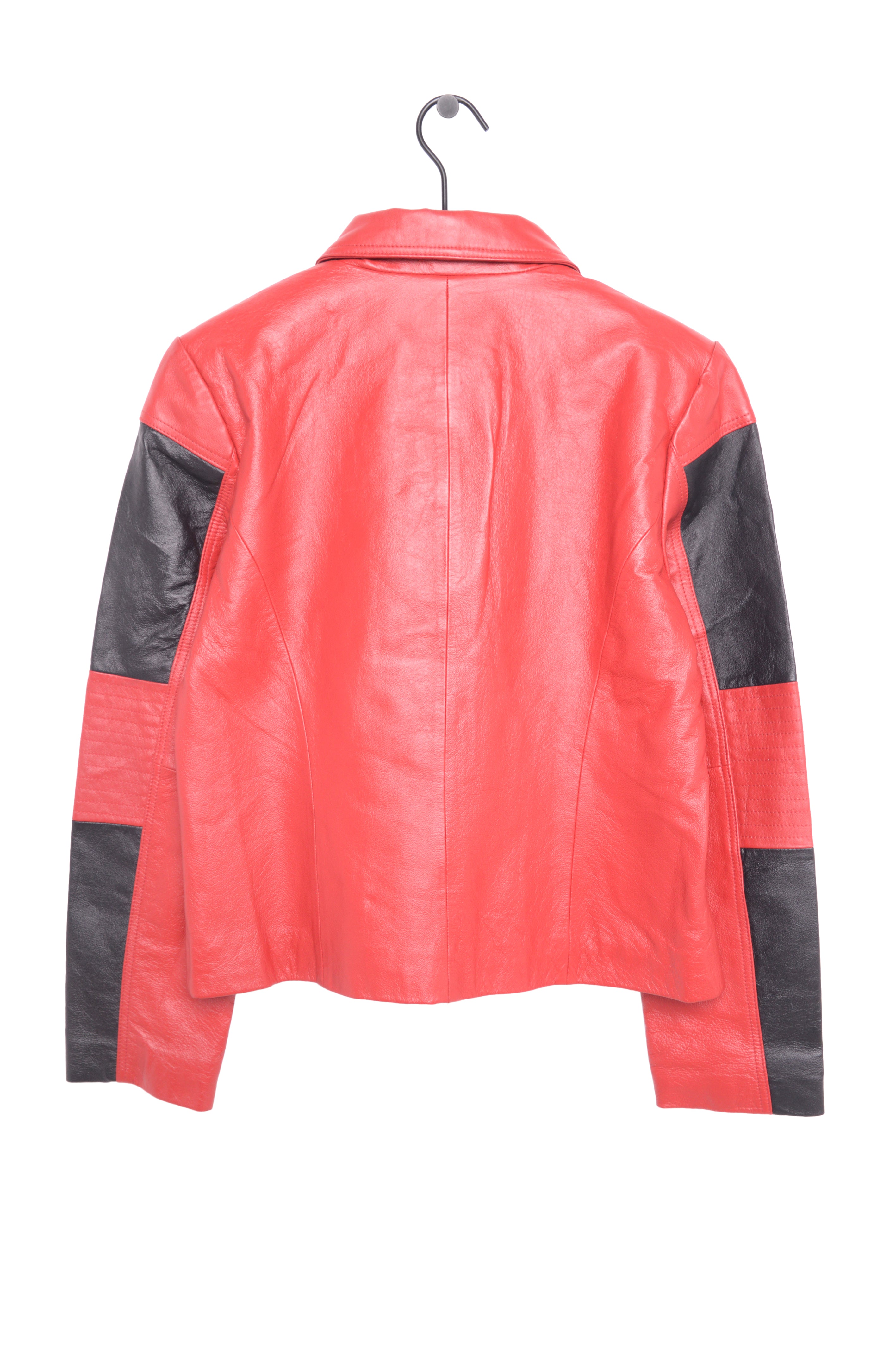 Y2K Colorblock Leather Jacket – The Vintage Twin