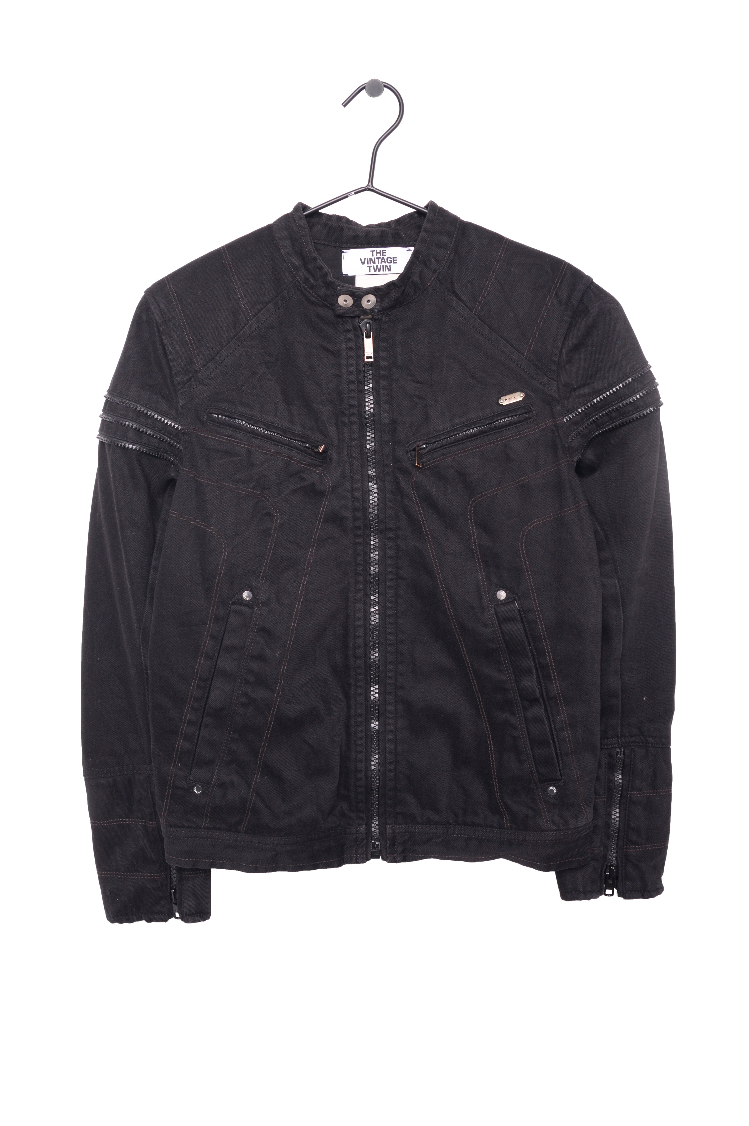 Y2K Diesel Denim Moto Jacket Free Shipping - The Vintage Twin