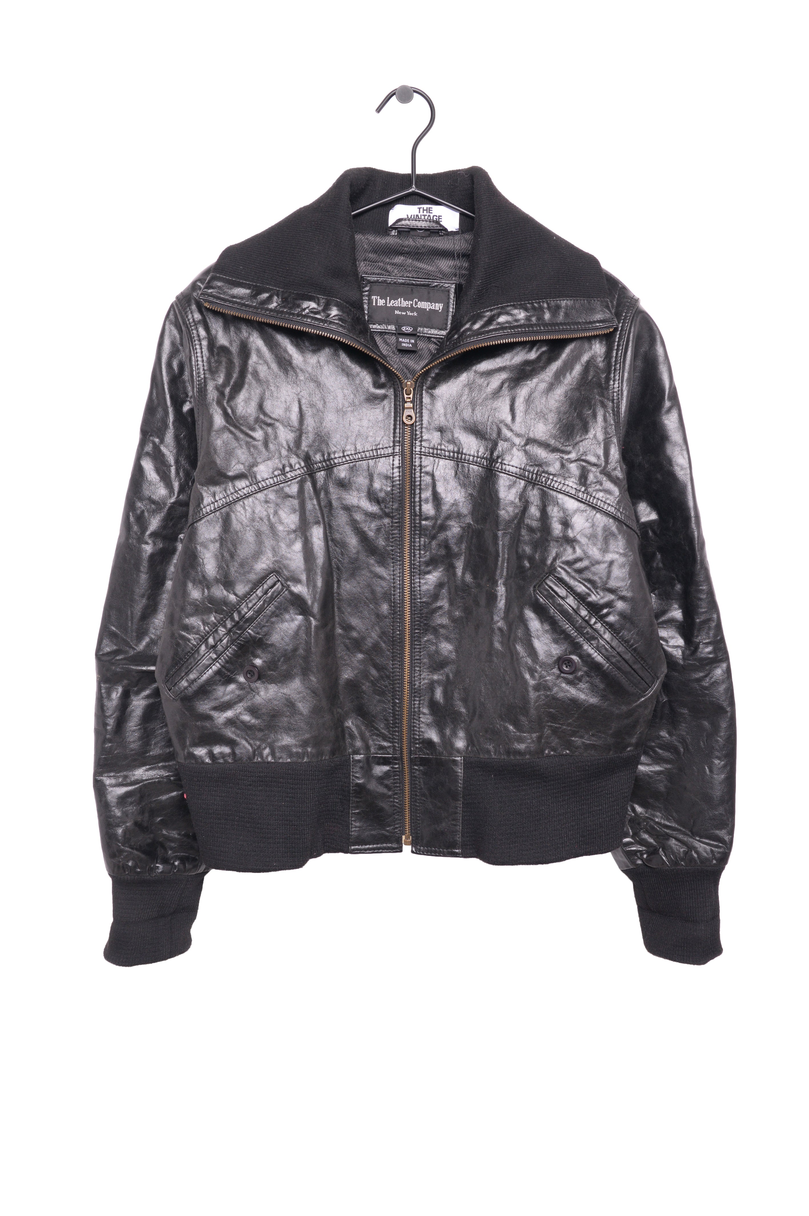 Y2K Leather Jacket Free Shipping - The Vintage Twin