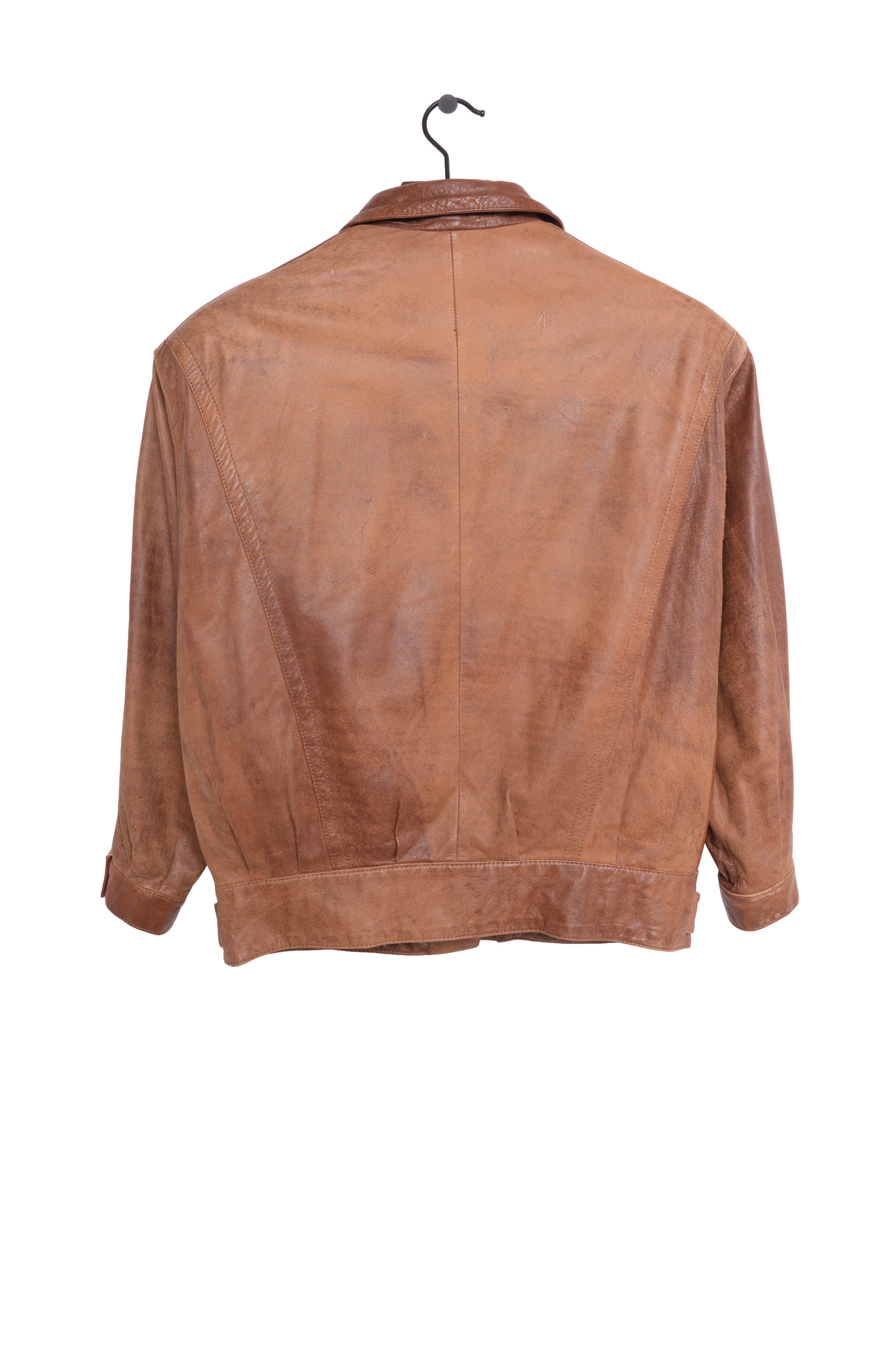 1980s Leather Bomber Jacket Free Shipping - The Vintage Twin