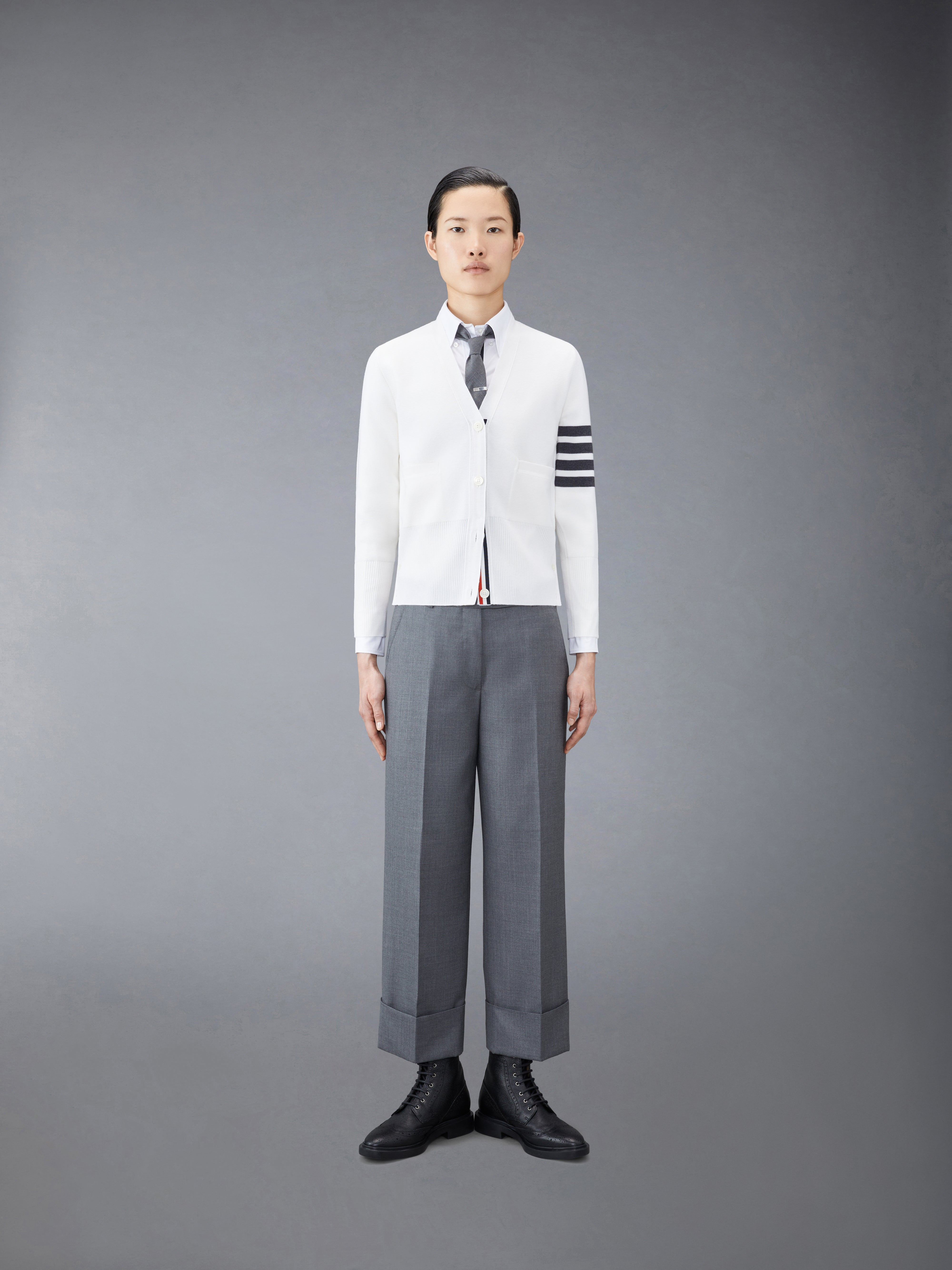 ウール 4BAR Vネック カーディガン | Thom Browne