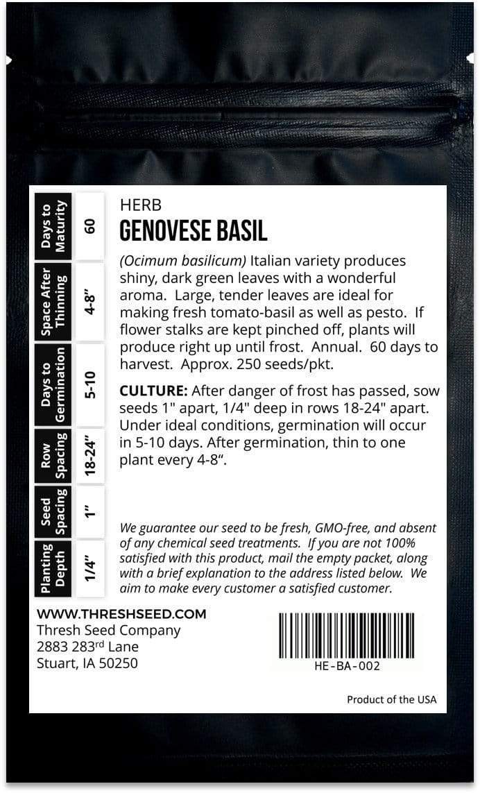 Genovese Basil - Thresh Seed Co.