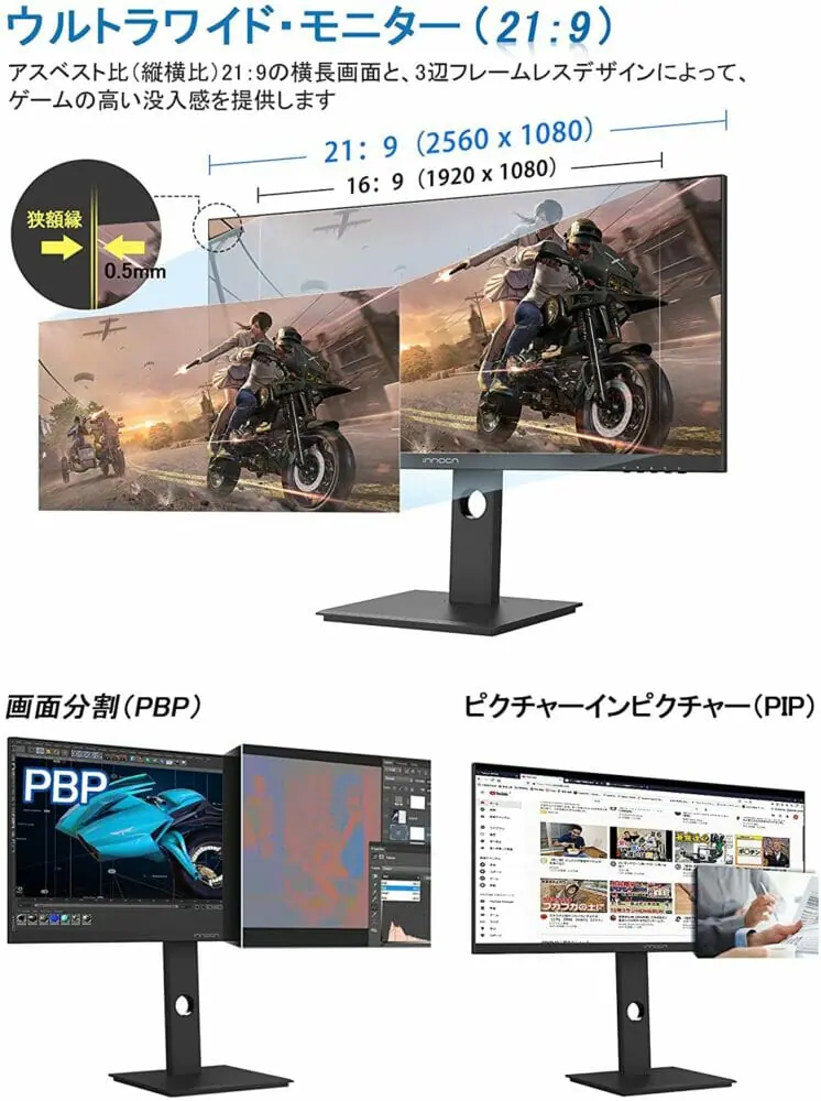 Innocn 29インチ ウルトラワイドモニター』レビュー | 一度に大量の