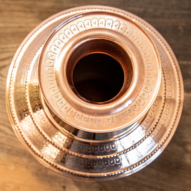 銅製ガルチャ - Ghalcha ネパール独特の水瓶 ミディアムサイズ 高さ