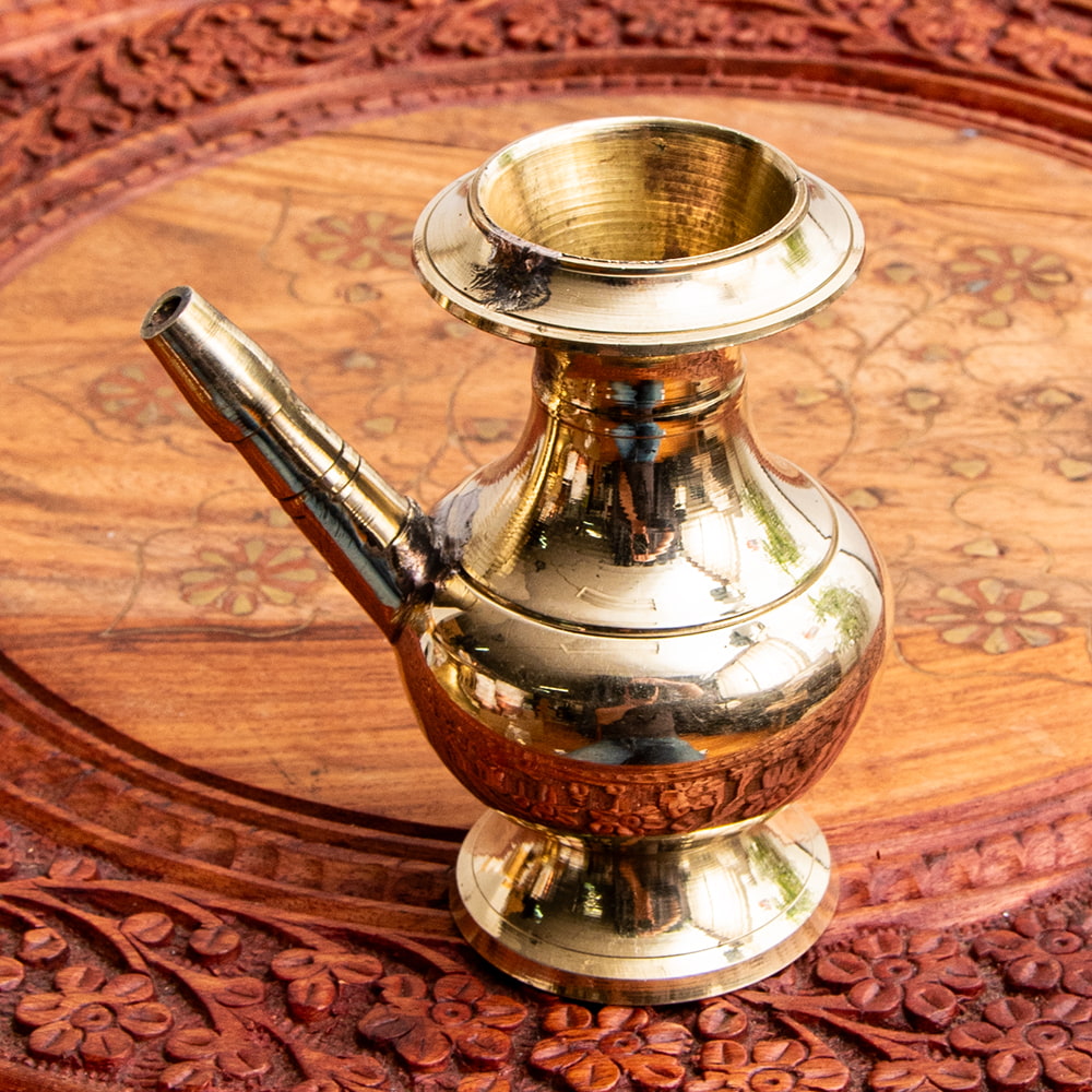 ブラス製カルワ karuwa - ネパール伝統の水差し 高さ10cm程度 の通販