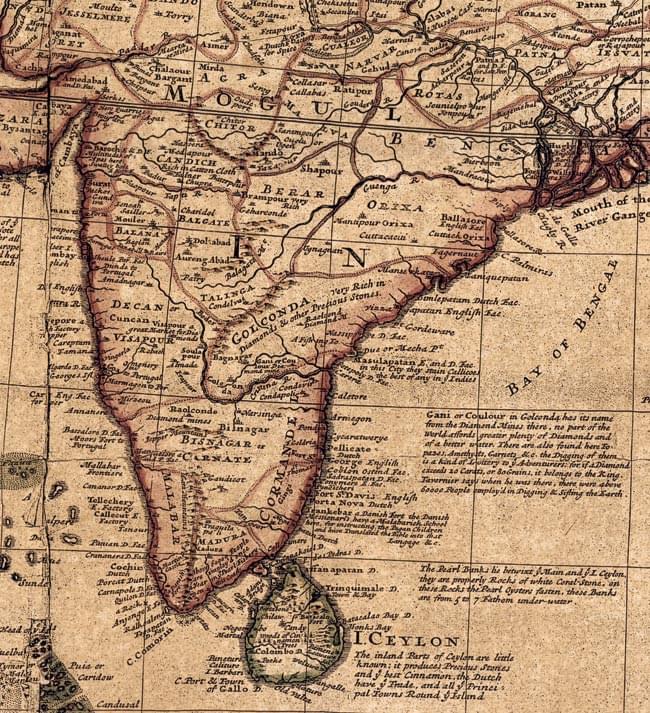 18世紀】アンティーク地図ポスター[A MAP OF EAST INDIES]【南アジア