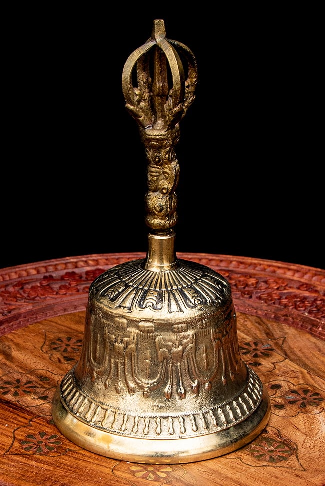 密教法具・金剛鈴（ガンター）と金剛杵（ヴァジュラ）のセット【高さ