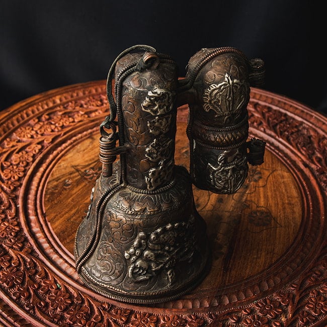 1点物】密教法具・金剛鈴 宝匣 ガンター・バジュラ・ケースのフル