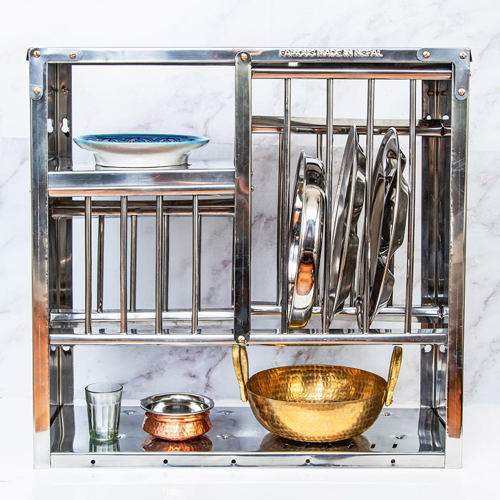 送料無料 インディアンキッチンラック 棚 食器棚 (中) 高さ：60cm程度