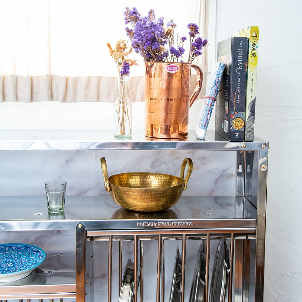 インディアンキッチンラック 食器棚 【中】 高さ：60cm程度 横幅：60.5