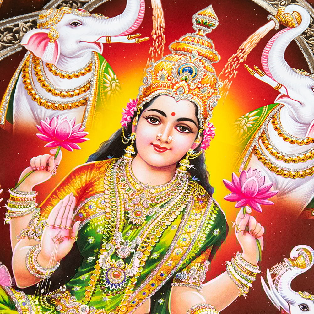 約40.5cm×約30.5cm〕輝くラメ入り・インドのヒンドゥー神様ポスター