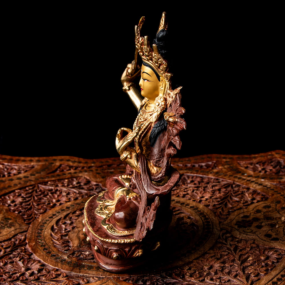 マンジュシュリー - 文殊師利菩薩 銅造鍍金仕上げ - 22cm の通販[送料