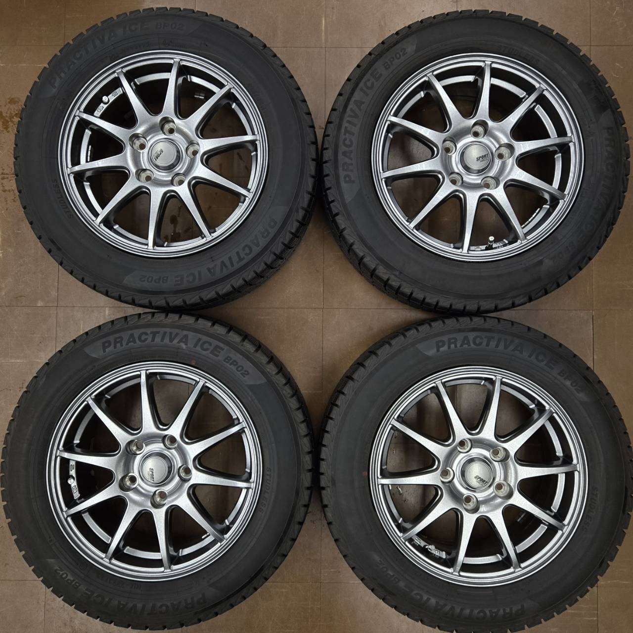 15インチ 中古スタッドレスタイヤ PRACTIVA ICE BP02 185/65R15 アルミ