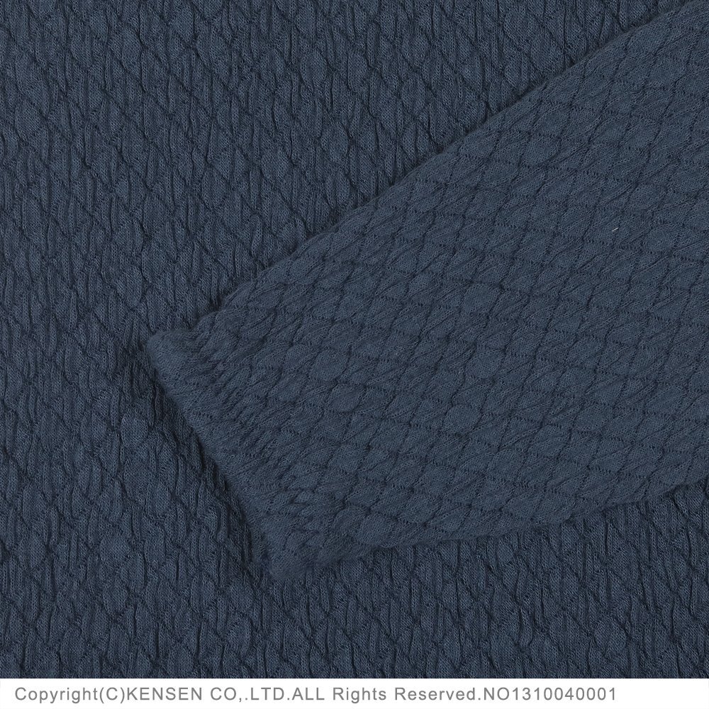 ひだまり本舗 チョモランマ 紳士長袖丸首シャツ（ネービー）：Lサイズ