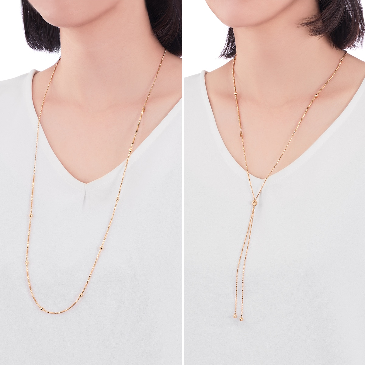 K18イエローゴールドロングネックレス(RNC673)|TSUTSUMI（ジュエリー