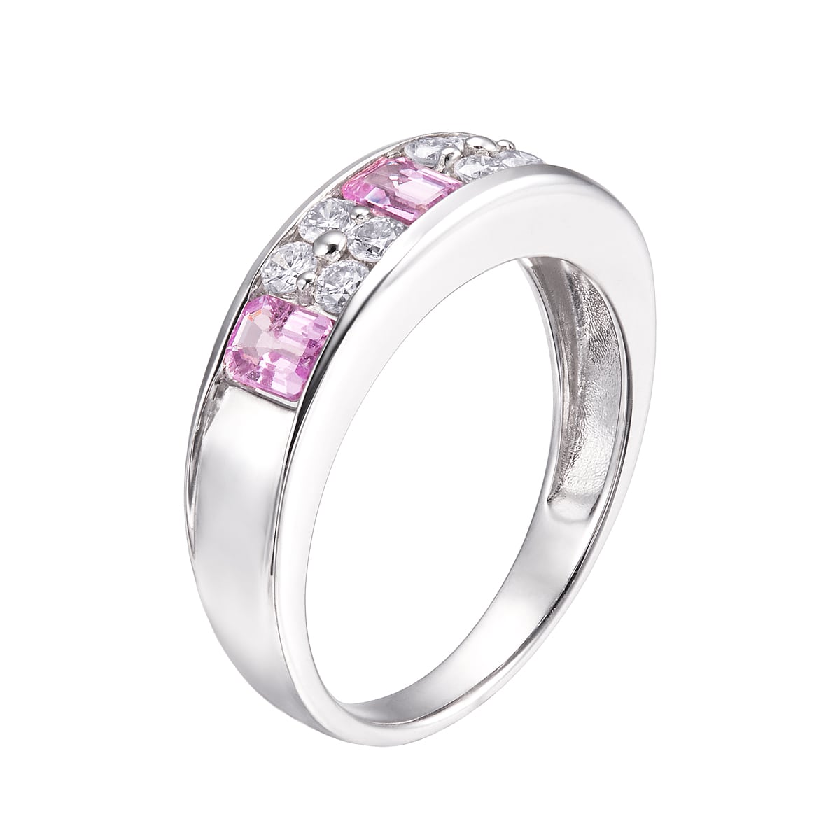 K18ホワイトゴールドピンクサファイアリング(LFR388)|TSUTSUMI