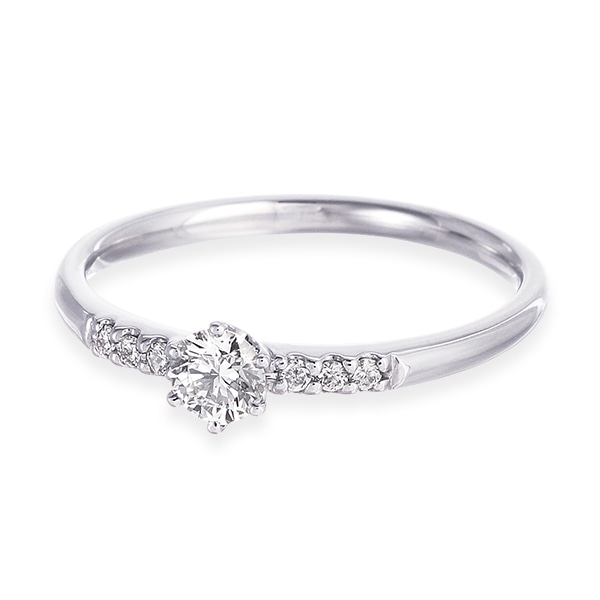 プラチナ鑑定書付ダイヤモンドリング（0.18カラット）(RKR314