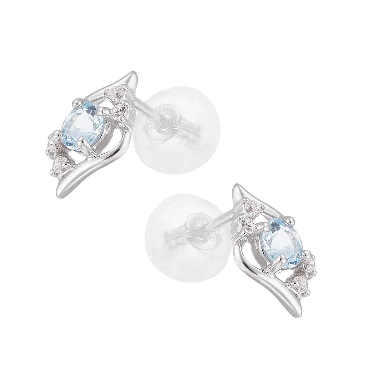 K10ホワイトゴールドアクアマリンピアス(RPE042-002)|TSUTSUMI