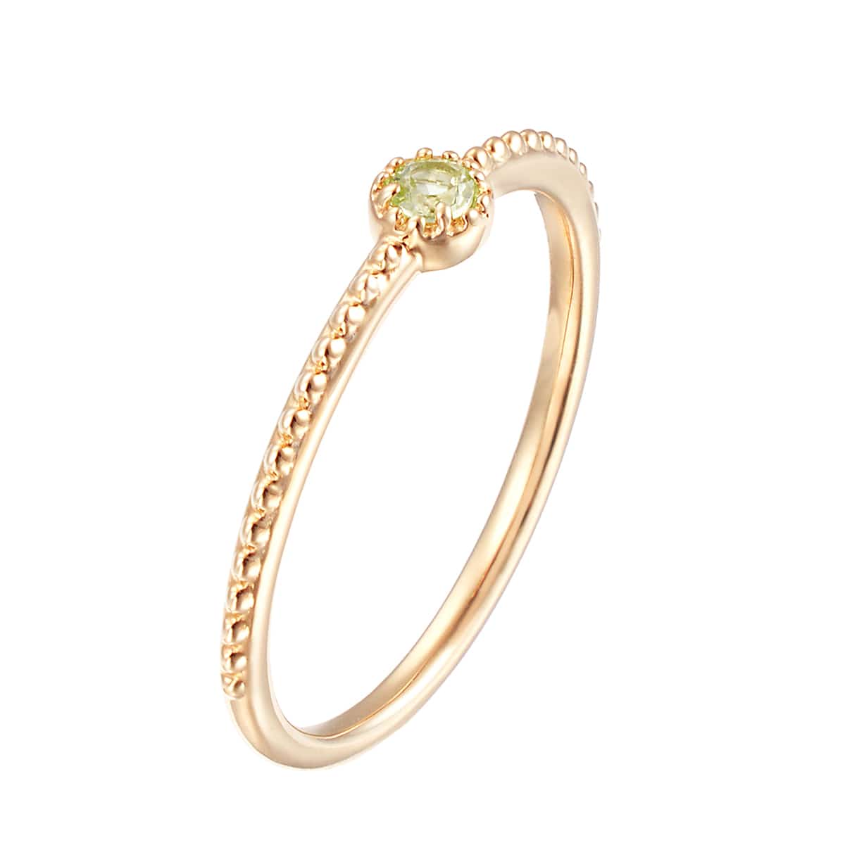 K10イエローゴールドペリドットリング（ピンキーリング）(RFR940-001