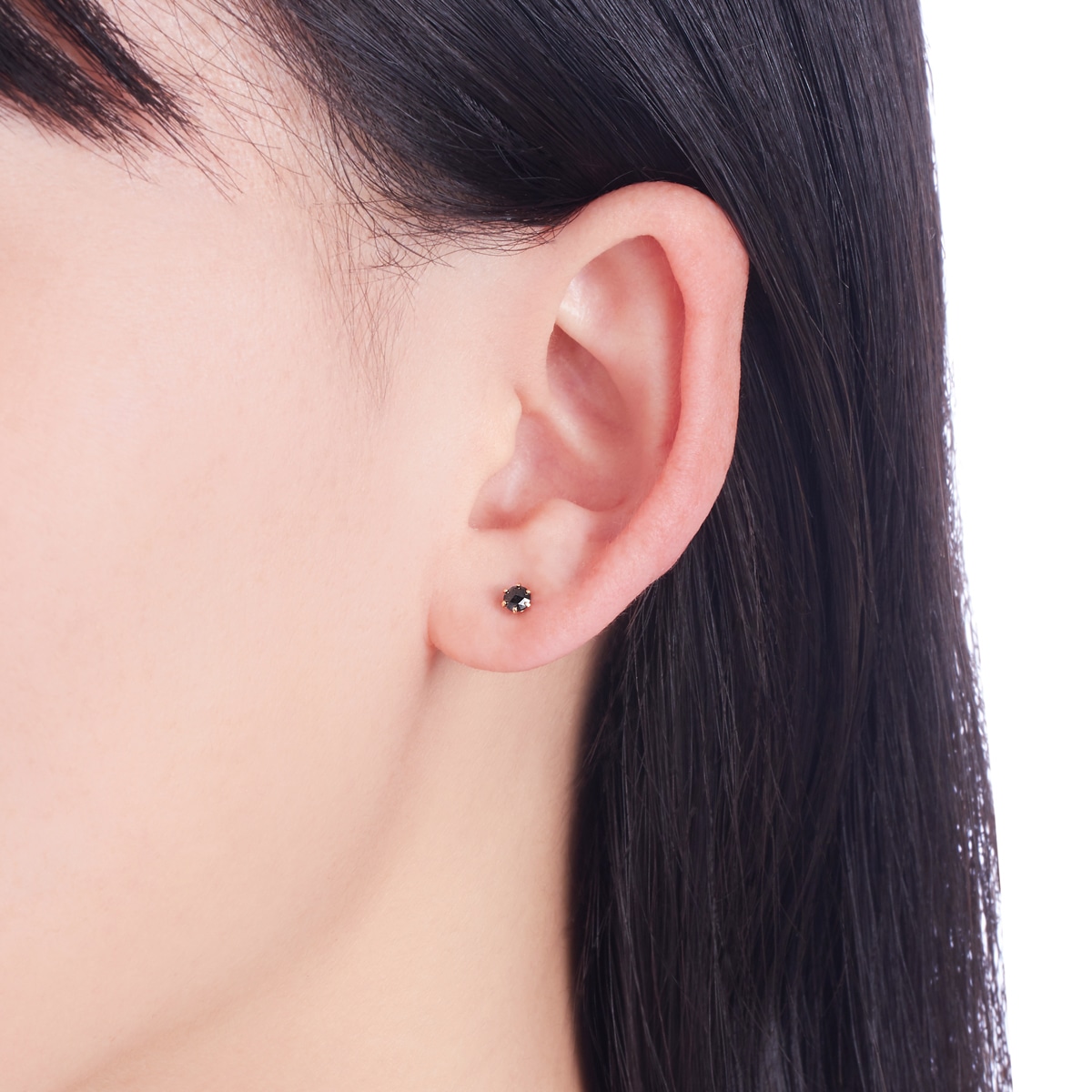 K18イエローゴールドブラックダイヤモンドピアス(RPE120-003)|TSUTSUMI